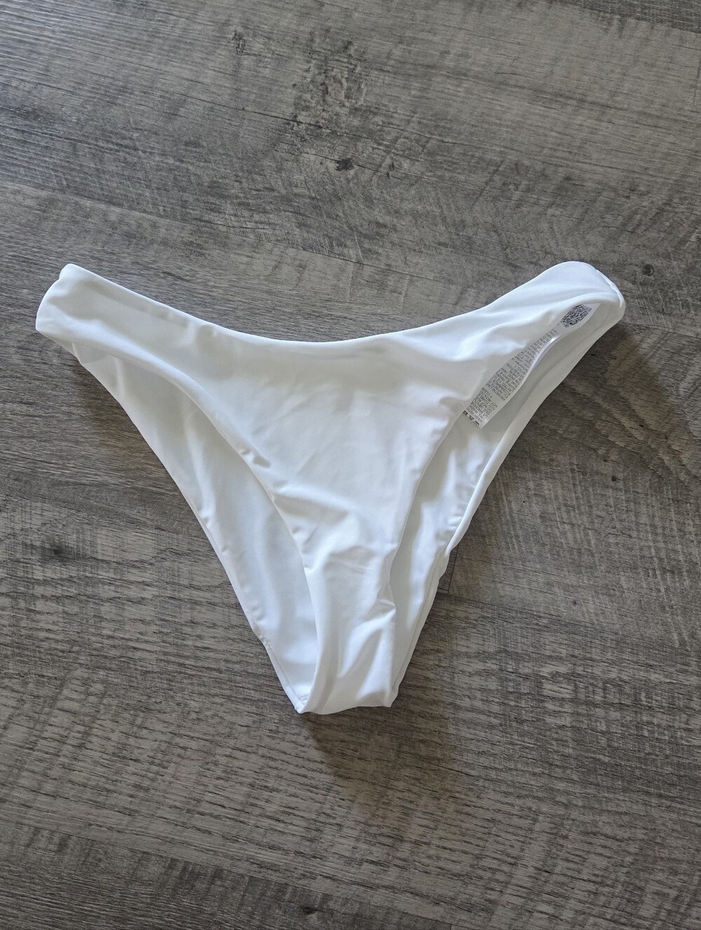 NWOT SHEIN White High-Cut Bikini Bottoms.